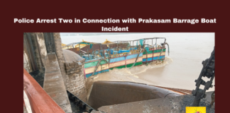 Police Arrest Two in Connection with Prakasam Barrage Boat Incident, Prakasam Barrage Boat Incident, Prakasam Barrage damage, Vijayawada police, boat incident, Kukkalagadda Ushadri, Komati Reddy Rammohanan, counterweight destruction, YSRCP boats, Prakasam Barrage investigation, Andhra Pradesh news, Vijayawada court, Pawan Kalyan, AP Live Updates, Live Updates, Breaking News, Headlines, Live News, Mango News