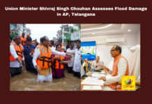 Union Minister Shivraj Singh Chouhan Assesses Flood Damage in AP, Telangana, Flood Damage in AP And Telangana, Flood Damage, AP Flood, Telangana Floods, Union Minister, Shivraj Singh Chouhan, Amit Shah,  Flood Relief, Central Assistance, Heavy Rains, Flood Inspection, Live Updates, Breaking News, Headlines, Live News, Mango News  