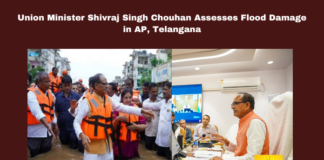 Union Minister Shivraj Singh Chouhan Assesses Flood Damage in AP, Telangana, Flood Damage in AP And Telangana, Flood Damage, AP Flood, Telangana Floods, Union Minister, Shivraj Singh Chouhan, Amit Shah,  Flood Relief, Central Assistance, Heavy Rains, Flood Inspection, Live Updates, Breaking News, Headlines, Live News, Mango News  