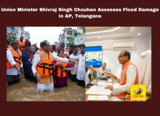 Union Minister Shivraj Singh Chouhan Assesses Flood Damage in AP, Telangana, Flood Damage in AP And Telangana, Flood Damage, AP Flood, Telangana Floods, Union Minister, Shivraj Singh Chouhan, Amit Shah,  Flood Relief, Central Assistance, Heavy Rains, Flood Inspection, Live Updates, Breaking News, Headlines, Live News, Mango News  