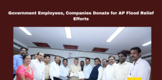 Government Employees, Companies Donate for AP Flood Relief Efforts, AP Flood Relief,Government Employees Donations, Electricity Employees, Chandrababu Naidu, Nara Lokesh, Saidaramej, Flood Victims, CSR, AP Floods, Pawan Kalyan, AP Live Updates, Live Updates, Breaking News, Headlines, Live News, Mango News  