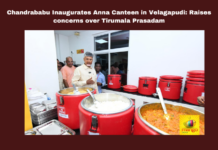 Chandrababu Inaugurates Anna Canteen in Velagapudi: Raises Concerns Over Tirumala Prasadam, Chandrababu Inaugurates Anna Canteen in Velagapudi, Raises Concerns Over Tirumala Prasadam, Tirumala Prasadam, Anna Canteen in Velagapudi, Andhra Pradesh News, Chandrababu Naidu, Velagapudi, Anna Canteen, Tirumala Desecration, Latest Anna Canteen News, CM Chandrababu Naidu, Pawan Kalyan, AP Live Updates, AP Politics, Political News, Live Updates, Breaking News, Headlines, Live News, Mango News