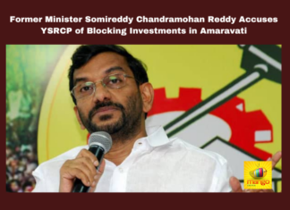 Former Minister Somireddy Chandramohan Reddy Accuses YSRCP of Blocking Investments in Amaravati, Former Minister Somireddy Chandramohan Reddy Accuses YSRCP, Accuses YSRCP of Blocking Investments in Amaravati, Accuses YSRCP, Investments in Amaravati, Amaravati Investments, Somireddy Chandramohan Reddy, Amaravati Development, YSRCP Corruption, Kakani Govardhan Reddy, Budameru Flood Prevention, AP News, AP Live Updates, Andhra Pradesh, Breaking News, Live Updates, Headlines, Mango News