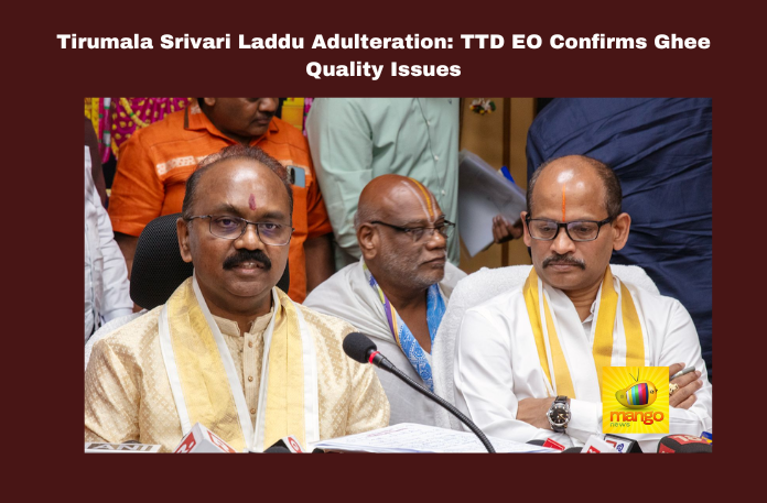 Tirumala Srivari Laddu Adulteration: TTD EO Confirms Ghee Quality Issues Tirumala, laddu, adulteration, TTD, ghee quality issue, Shyamala Rao statement, NDDB lab results, Srivari Maha Prasadam