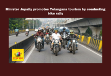 Tourism Minister Encourages Youth to Promote Telangana Tourism through Bike Rally, Telangana tourism, bike rally, Buddhavanam theme park, Jupalli Krishna Rao, youth involvement, World Environment Day, International Tourism Week, Nagarjunasagar, Hyderabad bike rally, Telangana tourist destinations, Telangana, TS Live Updates, TS Political News, Political News, Mango News