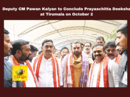 Deputy CM Pawan Kalyan to Conclude Prayaschitta Deeksha at Tirumala on October 2, Prayaschitta Deeksha at Tirumala on October 2, Pawan Kalyan to Conclude Prayaschitta Deeksha, Pawan Kalyan Prayaschitta Deeksha, Pawan Kalyan, Tirumala, Prayaschitta Deeksha, Alipiri Steps, Lord Venkateswara, Tirumala Laddu, Varahi Sabha, Thirumala News, TTD, Tirumala, Tirumala Tirupati, Venkateswara Swamy, Tirupati, Latest Tirupati News, Andhra Pradesh, AP Live Updates, Live Updates, Breaking News, Headlines, Live News, Mango News