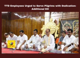 TTD Employees Urged to Serve Pilgrims with Dedication: Additional EO, Serve Pilgrims with Dedication, TTD Employees, TTD, Pilgrim Services, Brahmotsavam 2024, Sri Venkateswara Swamy, Temple Employees, Thirumala Laddu, Thirumala News, TTD, Tirumala, Tirumala Tirupati, Venkateswara Swamy, Tirupati, Latest Tirupati News, Andhra Pradesh, AP Live Updates, Live Updates, Breaking News, Headlines, Live News, Mango News
