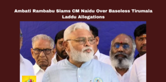 Ambati Rambabu Slams CM Naidu Over Baseless Tirumala Laddu Allegations, Tirumala Laddu Allegations, Ambati Rambabu Slams CM Naidu, Ambati Rambabu, Chandrababu Naidu, Tirumala Laddu, SIT Probe, Supreme Court Investigation, Pawan Kalyan, YV Subba Reddy, Allegations on TTD Laddu, Thirumala Laddu, Thirumala News, TTD, Tirumala, Tirumala Tirupati, Venkateswara Swamy, Tirupati, Latest Tirupati News, Andhra Pradesh, AP Live Updates, Live Updates, Breaking News, Headlines, Live News, Mango News