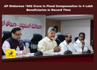 AP Disburses ₹602 Crore In Flood Compensation To 4 Lakh Beneficiaries In Record Time, AP Disburses ₹602 Crore In Flood Compensation, Flood Compensation, 4 Lakh Beneficiaries In Record Time, AP Floods, Andhra Pradesh Flood Compensation, ₹602 Crore Disbursed, Nara Chandrababu Naidu Leadership, Tech-Driven Relief, Rapid Disaster Response, Pawan Kalyan, Chandrababu, Andhra Pradesh, AP Live Updates, Live Updates, Breaking News, Headlines, Live News, Mango News