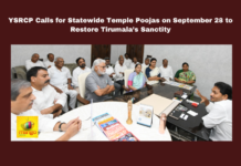 YSRCP Calls for Statewide Temple Poojas on September 28 to Restore Tirumala’s Sanctity, YSRCP Calls for Statewide Temple Poojas, Statewide Temple Poojas on September 28 , Restore Tirumala’s Sanctity, YSRCP, Temple Poojas, Tirumala Sanctity, Chandrababu Naidu, YS Jagan Mohan Reddy, Lord Venkateswara, Laddu Prasadam, Statewide Temple Poojas, Thirumala News, TTD, Tirumala, Tirumala Tirupati, Venkateswara Swamy, Tirupati, Latest Tirupati News, Andhra Pradesh, AP Live Updates, Live Updates, Breaking News, Headlines, Live News, Mango News