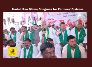 Harish Rao Slams Congress for Farmers' Distress, Harish Rao, BRS, Congress, Telangana, farmers, debt relief, KCR, Kaleshwaram project, dharna, protest, agriculture, rural distress, loan waiver, Telangana, TS Live Updates, TS Political News, Political News, Mango News