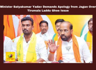 Minister Satyakumar Yadav Demands Apology from Jagan Over Tirumala Laddu Ghee Issue, Jagan Mohan Reddy, Tirumala Laddu, Satyakumar Yadav, Adulterated Ghee, TTD Controversy, Andhra Pradesh, TTD, Tirumala, Srivari Laddu, Andhra Pradesh, AP Live Updates, Live Updates, Breaking News, Headlines, Live News, Mango News