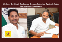 Minister Gottipati Ravikumar Demands Action Against Jagan for Insulting Traditions, Insulting Traditions, Action Against Jagan, Ravikumar Demands Action, Jagan Mohan Reddy, Gottipati Ravikumar, Religious Traditions, Deportation Demand, Amaravati News, Andhra Pradesh, AP Live Updates, Live Updates, Breaking News, Headlines, Live News, Mango News