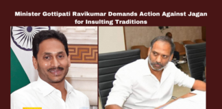 Minister Gottipati Ravikumar Demands Action Against Jagan for Insulting Traditions, Insulting Traditions, Action Against Jagan, Ravikumar Demands Action, Jagan Mohan Reddy, Gottipati Ravikumar, Religious Traditions, Deportation Demand, Amaravati News, Andhra Pradesh, AP Live Updates, Live Updates, Breaking News, Headlines, Live News, Mango News