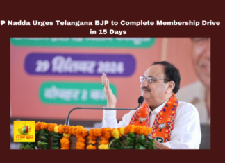 JP Nadda Urges Telangana BJP to Complete Membership Drive in 15 Days, BJP Membership Drive, Telangana Politics, JP Nadda, Telangana Elections, BJP Strategy, Political Mobilization, Harita Plaza, BJP MPs, BJP MLAs, Local Issues, BJP, PM Modi, Live Updates, Breaking News, Live News, Mango News