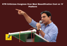 KTR Criticizes Congress Over Musi Beautification Cost on X Platform,Mango News,KTR,KTR News,KTR Latest,KTR Latest News,KTR Live,KTR Pressmeet,KTR On X,KTR New Tweet,KTR Criticizes Congress Over Musi Beautification Cost,KTR Calls Musi River Beautification Project a Major Scam,Musi River Beautification Project,Musi River,KTR Slams Congress Government's Musi Riverfront Project,Congress Government,Congress,BRS,KTR Comments On Musi River Development,CM Revanth Reddy,KTR Criticized CM Revanth Reddy And Congress Over Musi River Beautification,KTR Criticized CM Revanth Reddy,KTR On CM Revanth Reddy,KTR Criticizes Congress,BRS, Congress Allegations, Farmers’ Concerns, Hyderabad Politics, Infrastructure Costs, Kaleswaram Project, Musi Project, Musi River Beautification News, Political Debate