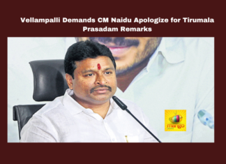 Vellampalli Demands CM Naidu Apologize for Tirumala Prasadam Remarks, Vellampalli Srinivas Rao, Chandrababu Naidu, Tirumala prasadam, Supreme Court, YSR Congress Party, Andhra Pradesh, TTD, Tirumala, Srivari Laddu, Andhra Pradesh, AP Live Updates, Live Updates, Breaking News, Headlines, Live News, Mango News