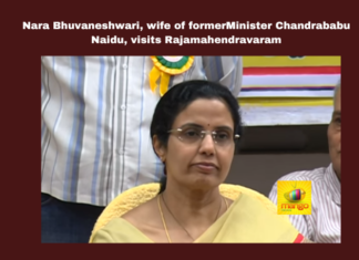 Nara Bhuvaneshwari, wife of Chief Minister Chandrababu Naidu, visits Rajamahendravaram, Nara Bhuvaneshwari, Chandrababu Naidu, NTR Trust, Rajamahendravaram, blood bank, Andhra Pradesh, AP Live Updates, Live Updates, Breaking News, Headlines, Live News, Mango News