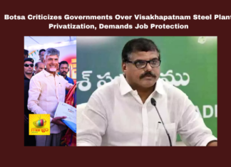 Botsa Criticizes Governments Over Visakhapatnam Steel Plant Privatization, Demands Job Protection, Visakhapatnam Steel Plant Privatization, Ysrcp Protests, Job Protection, Botsa Satyanarayana Statement, Central Government Criticism, State Government Promises, Rising Essential Prices, Lulu Project Cancellation, Vizag It Development, Steel Plant Workers, Andhra Pradesh, Ap Live Updates, Mango News