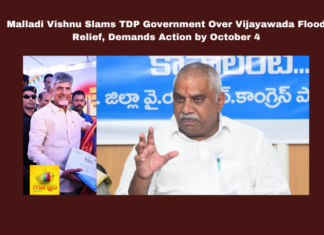 Malladi Vishnu Slams TDP Government Over Vijayawada Flood Relief, Demands Action by October 4, Vijayawada Flood Relief, Malladi Vishnu Statement, TDP Government Criticism, Flood Enumeration Failure, National Disaster Declaration, YSRCP Protests, Flood Aid Mismanagement, Central Government Relief, TDP Flood Response, Vijayawada Victims, AP Political News, Andhra Pradesh, AP Live Updates, Mango News