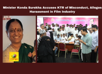 Minister Konda Surekha Accuses KTR of Misconduct, Alleges Harassment in Film Industry, Konda Surekha Accuses KTR, KTR of Misconduct, Konda Surekha, KTR Allegations, Hyderabad News, Film Industry Harassment, Political Controversy, Samantha, Naga Chaithanya, Telangana, TS Live Updates, TS Political News, Political News, Mango News