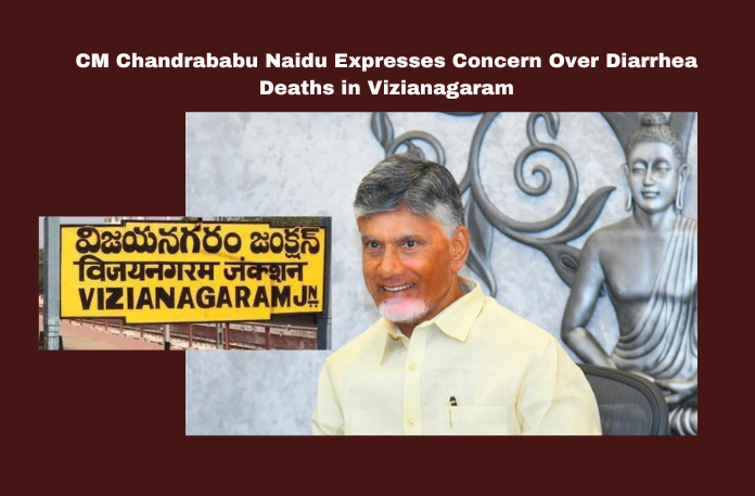 CM Chandrababu Naidu Expresses Concern Over Diarrhea Deaths in Vizianagaram CM Chandrababu Naidu Expresses Concern Over Diarrhea Deaths in Vizianagaram, Chandrababu Naidu, Diarrhea deaths, Vizianagaram district, Sanitation efforts, Nellore rains, Andhra Pradesh floods, Gurla village, Temple attack, Annamayya district, Health emergency, Andhra Pradesh, AP Live Updates, Live Updates, Breaking News, Headlines, Live News, Mango News