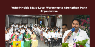 YSRCP Holds State-Level Workshop to Strengthen Party Organization, YSRCP Workshop, YS Jagan Mohan Reddy, Aarogyasri Bills, Vidya Deevena, Vasathi Deevena, Rythu Bharosa, Party Committees, Social Media Campaign, AP Politics, Women Empowerment, YSRCP Holds State-Level Workshop, YSRCP Workshop, Andhra Pradesh, AP Live Updates, Live Updates, Breaking News, Headlines, Live News, Mango News