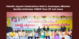 Valmiki Jayanti Celebrations Held in Anantapur; Minister Savitha Criticizes YSRCP Over ST List Issue, Valmiki Jayanti Celebrations, BC Welfare Minister Savitha, ST List Inclusion, YSRCP Criticism, Chandrababu Naidu Resolution, Valmiki Community, TDP Party of BCs, Anantapur News, BC Study Circles Revival, Maharshi Valmiki, Andhra Pradesh, AP Live Updates, Live Updates, Breaking News, Headlines, Live News, Mango News