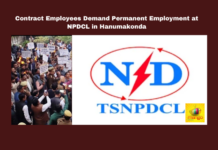 Contract Employees Demand Permanent Employment at NPDCL in Hanumakonda, NPDCL Protest, Contract Employee Rights, Telangana Employment, Contract Workers, Mahadharna, Hanumakonda, ICASA, Job Regularization, Contract Employees Demand, Electricity Workers, Telangana, TS Live Updates, TS Political News, Political News, Mango News