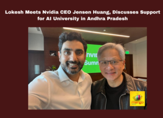 Lokesh Meets Nvidia CEO Jensen Huang, Discusses Support for AI University in Andhra Pradesh, Nara Lokesh, AP Government, IT Minister, TDP, NCBN, NDA, NVIDIA, IT, Tech, Amaravat, Andhra Pradesh news, Andhra Pradesh, AP Live Updates, Live Updates, Breaking News, Headlines, Live News, Mango News