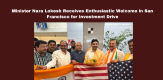 Minister Nara Lokesh Receives Enthusiastic Welcome in San Francisco for Investment Drive, Nara Lokesh USA tour, Andhra Pradesh IT investments, Vision 2020, NRI TDP USA, IT Service Synergy conference, NTR statue unveiling, TDP investment drive, NRI welcome Lokesh, AP development 2047, Chandrababu Naidu IT vision, CM Chandrababu, Andhra Pradesh, AP Live Updates, Live Updates, Breaking News, Headlines, Live News, Mango News