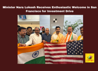 Minister Nara Lokesh Receives Enthusiastic Welcome in San Francisco for Investment Drive, Nara Lokesh USA tour, Andhra Pradesh IT investments, Vision 2020, NRI TDP USA, IT Service Synergy conference, NTR statue unveiling, TDP investment drive, NRI welcome Lokesh, AP development 2047, Chandrababu Naidu IT vision, CM Chandrababu, Andhra Pradesh, AP Live Updates, Live Updates, Breaking News, Headlines, Live News, Mango News