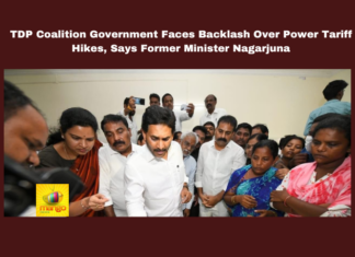TDP Coalition Government Faces Backlash Over Power Tariff Hikes, Says Former Minister Nagarjuna, TDP coalition, Merugu Nagarjuna, power tariff hikes, Chandrababu Naidu, Bapatla, agriculture support, True-Up charges, Skill Scam, public burden, farmer welfare, Andhra Pradesh, AP Live Updates, Live Updates, Breaking News, Headlines, Live News, Mango News