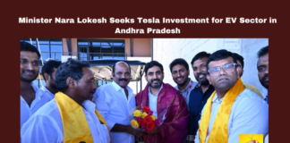 Minister Nara Lokesh Seeks Tesla Investment for EV Sector in Andhra Pradesh, Tesla, electric vehicles, Nara Lokesh, renewable energy, Anantapur, smart cities, battery storage, clean energy, sustainable solutions, Nara Lokesh, Chandrababu Naidu, Andhra Pradesh, AP Live Updates, Live Updates, Breaking News, Headlines, Live News, Mango News