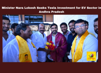 Minister Nara Lokesh Seeks Tesla Investment for EV Sector in Andhra Pradesh, Tesla, electric vehicles, Nara Lokesh, renewable energy, Anantapur, smart cities, battery storage, clean energy, sustainable solutions, Nara Lokesh, Chandrababu Naidu, Andhra Pradesh, AP Live Updates, Live Updates, Breaking News, Headlines, Live News, Mango News