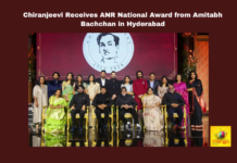 Chiranjeevi Receives ANR National Award from Amitabh Bachchan in Hyderabad, Chiranjeevi, ANR National Award, Amitabh Bachchan, Telugu cinema, Indian cinema, Padma Bhushan, film industry, Hyderabad, awards ceremony, Akkineni Nageswara Rao, Chiranjeevi Receives ANR National Award, ANR National Award from Amitabh Bachchan in Hyderabad, Tollywood, Tollywood News, Tollywood Live Updates, Mango News