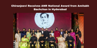 Chiranjeevi Receives ANR National Award from Amitabh Bachchan in Hyderabad, Chiranjeevi, ANR National Award, Amitabh Bachchan, Telugu cinema, Indian cinema, Padma Bhushan, film industry, Hyderabad, awards ceremony, Akkineni Nageswara Rao, Chiranjeevi Receives ANR National Award, ANR National Award from Amitabh Bachchan in Hyderabad, Tollywood, Tollywood News, Tollywood Live Updates, Mango News