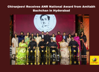 Chiranjeevi Receives ANR National Award from Amitabh Bachchan in Hyderabad, Chiranjeevi, ANR National Award, Amitabh Bachchan, Telugu cinema, Indian cinema, Padma Bhushan, film industry, Hyderabad, awards ceremony, Akkineni Nageswara Rao, Chiranjeevi Receives ANR National Award, ANR National Award from Amitabh Bachchan in Hyderabad, Tollywood, Tollywood News, Tollywood Live Updates, Mango News