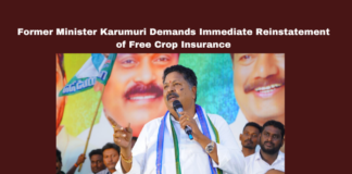 Former Minister Karumuri Demands Immediate Reinstatement of Free Crop Insurance , Karumuri Nageswara Rao, free crop insurance, farmers welfare, TDP coalition, Super Six program, crop losses, Rythu Bharosa Kendras, fair crop prices, middlemen, agriculture , Live update , Breaking news , Headlines , TS agri updates , Telangana , Mango News