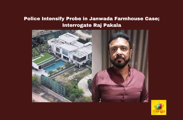 Police Intensify Probe in Janwada Farmhouse Case; Interrogate Raj Pakala Police Intensify Probe in Janwada Farmhouse Case; Interrogate Raj Pakala , Janwada farmhouse case, Hyderabad police investigation, Mokila police, Narsingi ACP, Raj Pakala interrogation, Vijay Madduri drug test, Hyderabad family party, Section 35(3) notice, Hyderabad news, Hyderabad drug probe , Live updates , breaking news , Headlines , Hyderabad , Telangana , Mango News