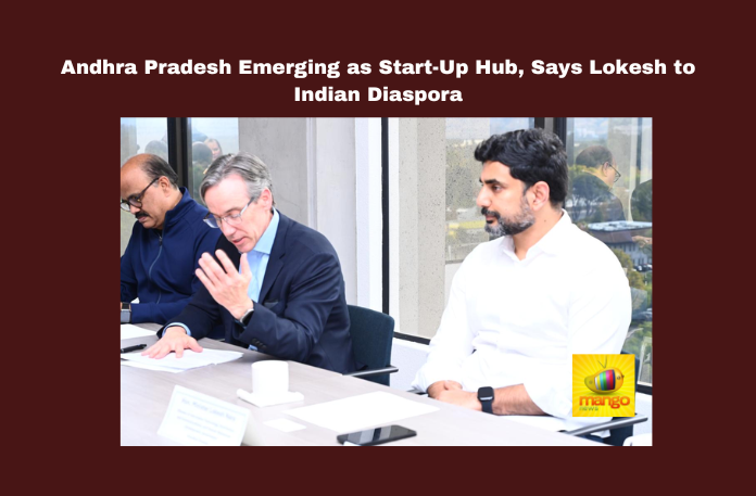 Andhra Pradesh Emerging as Start-Up Hub, Says Lokesh to Indian Diaspora Andhra Pradesh Emerging as Start-Up Hub, Says Lokesh to Indian Diaspora , Andhra Pradesh start-up hub, Nara Lokesh investments, US-India Business Council, AP manufacturing growth, Amaravati AI university, Chandrababu Naidu AP development, Andhra Pradesh investor policies, AP Economic Development Board, sectoral growth AP, AP diaspora investment , Breaking News , Live updates , Headlines , Startup hub , Ap updates , Mango News
