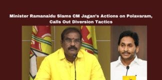 Minister Ramanaidu Slams CM Jagan’s Actions on Polavaram, Calls Out Diversion Tactics , Polavaram Project height, Minister Nimmala Ramanaidu, Jagan diversion tactics, Andhra Pradesh river linking, Polavaram central funds, Polavaram reverse tendering, Andhra dam collapse, diaphragm wall destruction, Andhra Pradesh irrigation, Jagan administration criticism , Live updates , Breaking news , Headlines , Polavaram irrigation , Ap updates , Mango News