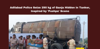 Adilabad Police Seize 290 kg of Ganja Hidden in Tanker, Inspired by 'Pushpa' Scene , Adilabad ganja bust, Kumuram Bhim police, Pushpa-inspired smuggling, milk tanker ganja, Vankidi Check Post, police seize ganja, red sandalwood scene, Rajamahendravaram to MP, SP Srinivasa Rao, anti-smuggling operations , Adilabad , Adilabad live updates , Adilabad latest news , Telangana , TS live updates , Mango News