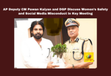 AP Deputy CM Pawan Kalyan and DGP Discuss Women Safety and Social Media Misconduct in Key Meeting, CM Pawan Kalyan and DGP Discuss Women Safety, Social Media Misconduct, Andhra Pradesh, Pawan Kalyan, DGP Dwaraka Tirumala Rao, Women Safety, Social Media, AP Government, YSRCP Leaders, Crime Prevention, Amaravati News, Law And Order, Andhra Pradesh, AP Live Updates, Live Updates, Breaking News, Headlines, Live News, Mango News