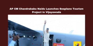AP CM Chandrababu Naidu Launches Seaplane Tourism Project in Vijayawada, Seaplane Tourism Project in Vijayawada, Chandrababu Naidu, Seaplane Tourism, Vijayawada, Punnamighat, Srisailam, Tourism Development, K. Rammohan Naidu, Technological Advancement, AP Governance, Andhra Pradesh, AP Live Updates, Live Updates, Breaking News, Headlines, Live News, Mango News