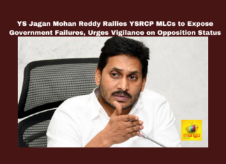 YS Jagan Mohan Reddy Rallies YSRCP MLCs to Expose Government Failures, Urges Vigilance on Opposition Status, YS Jagan Mohan Reddy, YSRCP, Tadepalli meeting, Legislative Council, Andhra Pradesh politics, opposition status, Chandrababu Naidu, government accountability, Jamili Elections, YSR Congress Party, Assembly sessions, YSRCP strategies, official opposition, AP government, political developments, Andhra Pradesh, AP Live Updates, Live Updates, Breaking News, Headlines, Live News, Mango News