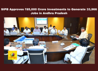 SIPB Approves ₹85000 Crore Investments to Generate 33966 Jobs in Andhra Pradesh, Andhra Pradesh investments, SIPB meeting, Chandrababu Naidu, ArcelorMittal Nippon Steel, LG Electronics, industrial projects Andhra Pradesh, job creation, land pooling, Andhra Pradesh economy, TDP government policies, CM Chandrababu, Andhra Pradesh, AP Live Updates, Live Updates, Breaking News, Headlines, Live News, Mango News