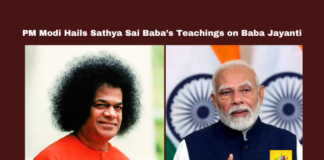 PM Modi Hails Sathya Sai Baba’s Teachings on Baba Jayanti, Sathya Sai Baba, Baba Jayanti 2024, PM Modi on Sathya Sai, Ek Bharat Shrestha Bharat, Sathya Sai teachings, spiritual service, love all serve all, humanity service, Sathya Sai Mandir, education and healthcare initiatives, BJP, India, National News, Internationational News, Mango News