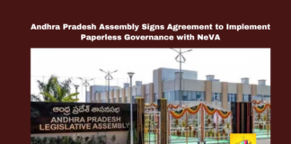 Andhra Pradesh Assembly Signs Agreement to Implement Paperless Governance with NeVA, Andhra Pradesh Assembly, NeVA implementation, paperless governance, AP Parliamentary Affairs, digital governance, e-Vidhan application, Andhra Pradesh council, legislative reforms, sustainable governance, AP paperless initiative, CM Chandrababu, Andhra Pradesh, AP Live Updates, Live Updates, Breaking News, Headlines, Live News, Mango News