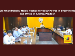 CM Chandrababu Naidu Pushes for Solar Power in Every Home and Office in Andhra Pradesh, Chandrababu Naidu, solar power, Andhra Pradesh solarisation, renewable energy, solar energy adoption, PM Surya Ghar, Kusum scheme, Kuppam project, solar energy revenue, government initiatives, CM Chandrababu, Andhra Pradesh, AP Live Updates, Live Updates, Breaking News, Headlines, Live News, Mango News